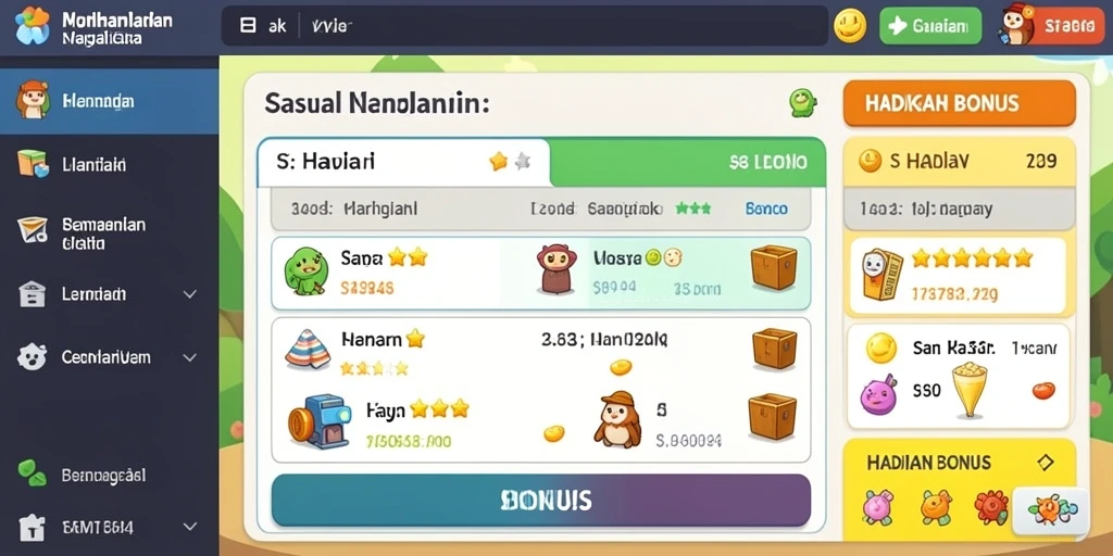 Tampilan menu utama 9N9N yang menarik.