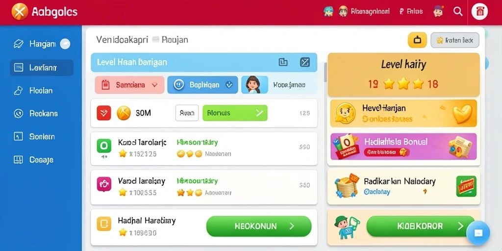 Tampilan permainan yang menarik dan berwarna.
